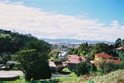 View to Eastern Shore from upper South Hobart.